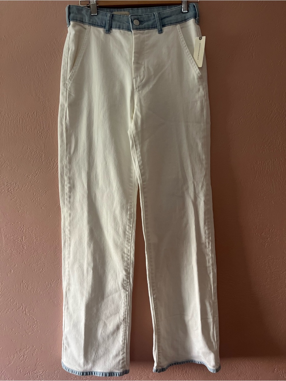 Anthropologie's Pilcro Relaxed  High-Rise Straight Leg
Jeans, White